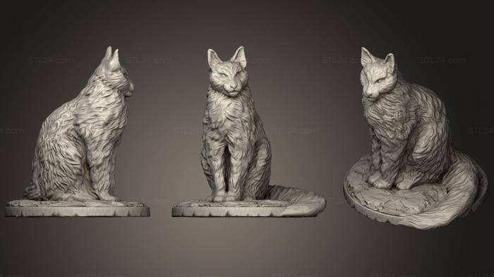 Статуэтки животных (Кошка-Компаньон, STKJ_0802) 3D модель для ЧПУ станка